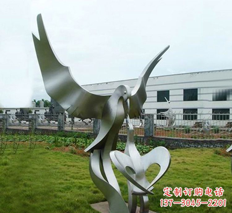 徐州“喂食”不锈钢动物鸟类景观雕塑,公园校园中国文化传承雕塑
