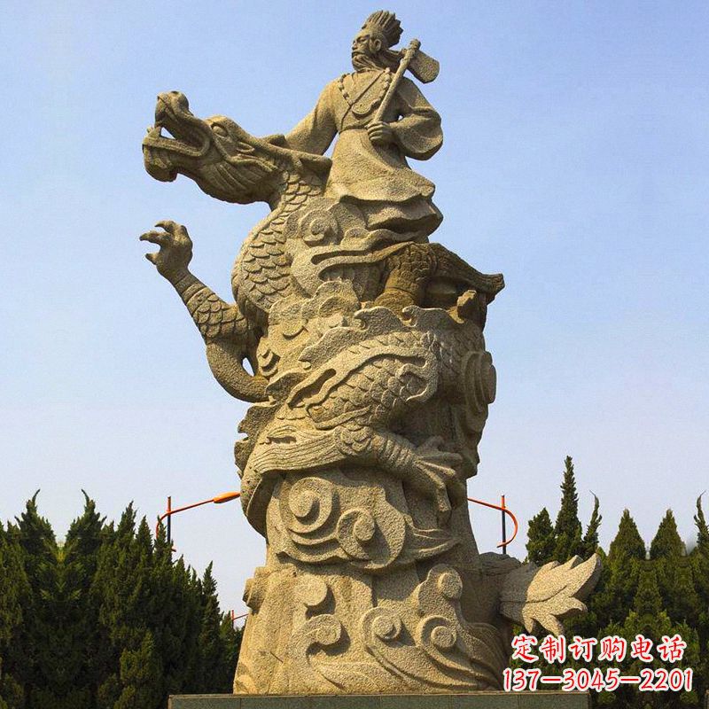 徐州颛顼砂岩石雕像传承古代历史人物雕塑之美