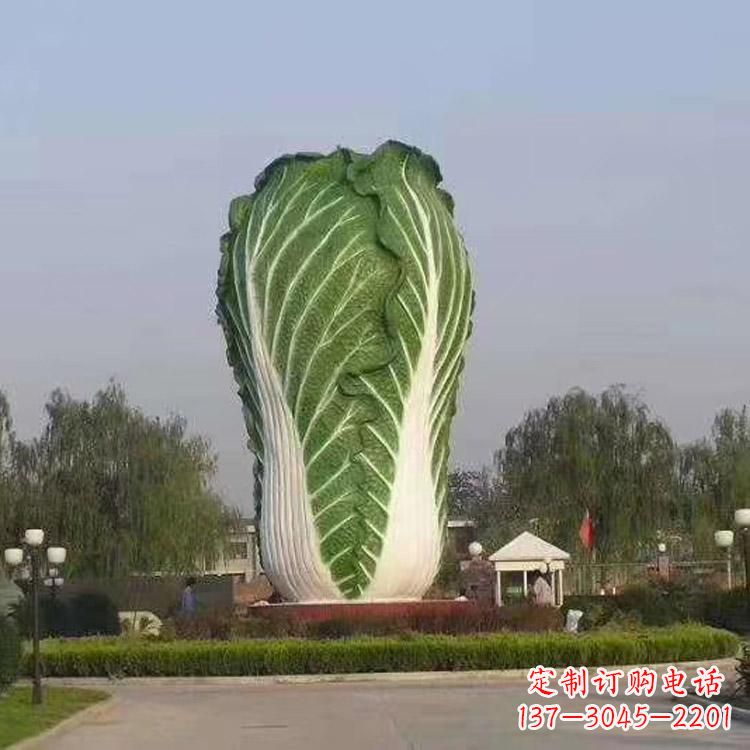徐州玻璃钢招财白菜雕塑-城市园林仿真植物景观