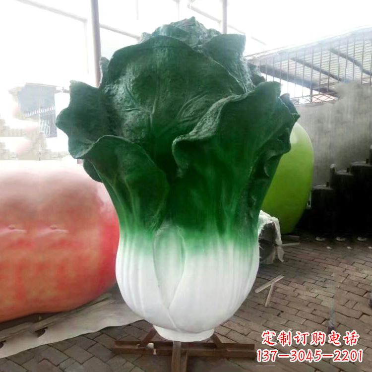 徐州玻璃钢招财植物白菜雕塑