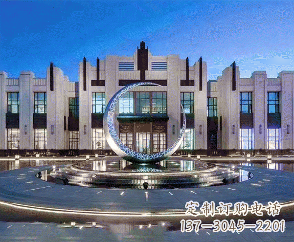 徐州城市不锈钢月亮摆件雕塑