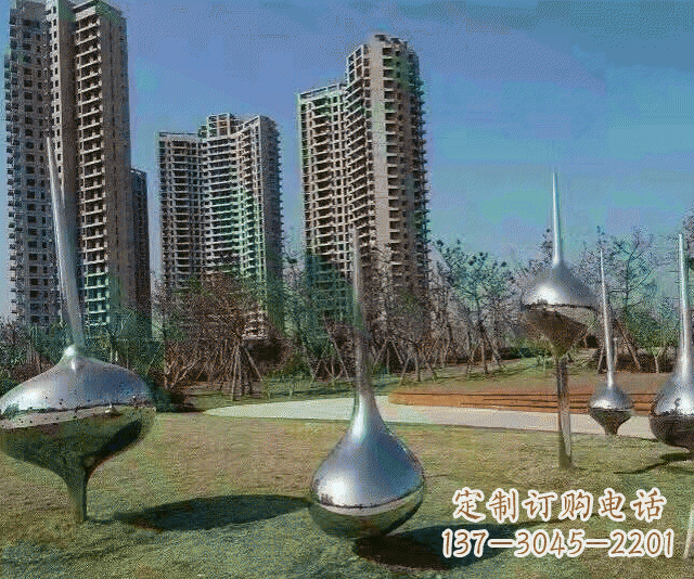 徐州小区不锈钢抽象陀螺雕塑