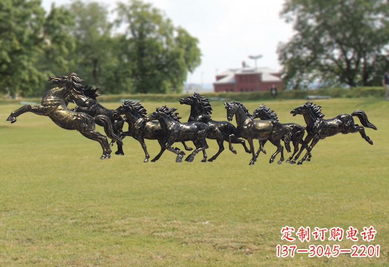 徐州八骏图八匹马群铜雕