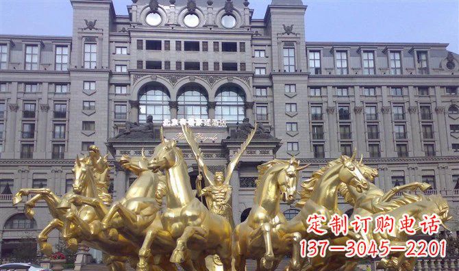 徐州八匹马阿波罗战车酒店景观铜雕