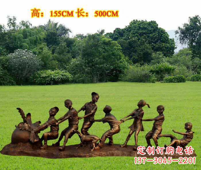 徐州拔萝卜人物铜雕1