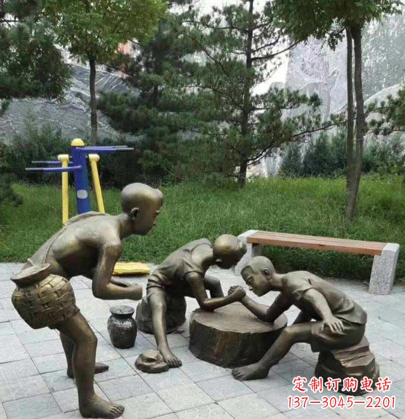 徐州掰手腕儿童铜雕