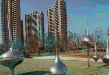 徐州小区不锈钢抽象陀螺雕塑