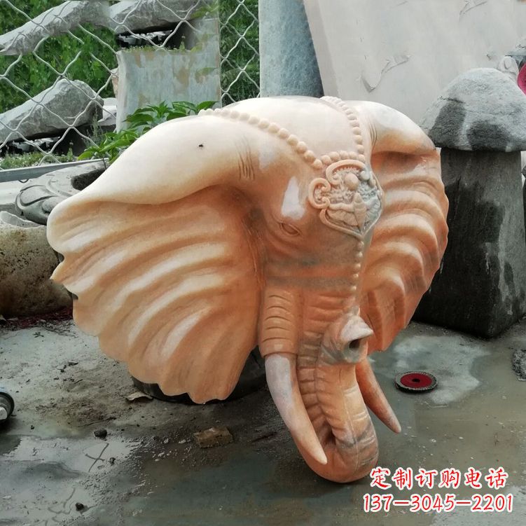 徐州壁挂喷水大象头雕塑
