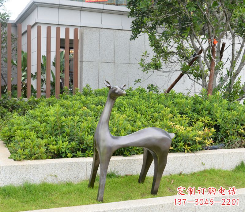 徐州别墅抽象小鹿铜雕