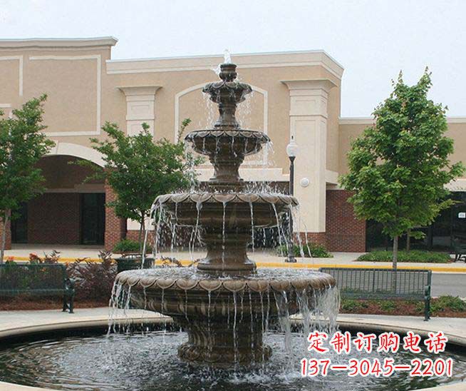 徐州别墅景观石雕多层喷泉雕塑 (3)