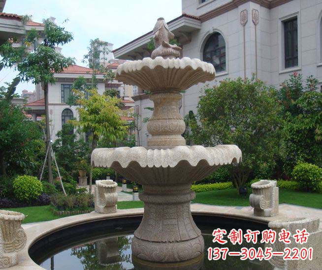 徐州别墅景观石雕多层喷泉雕塑