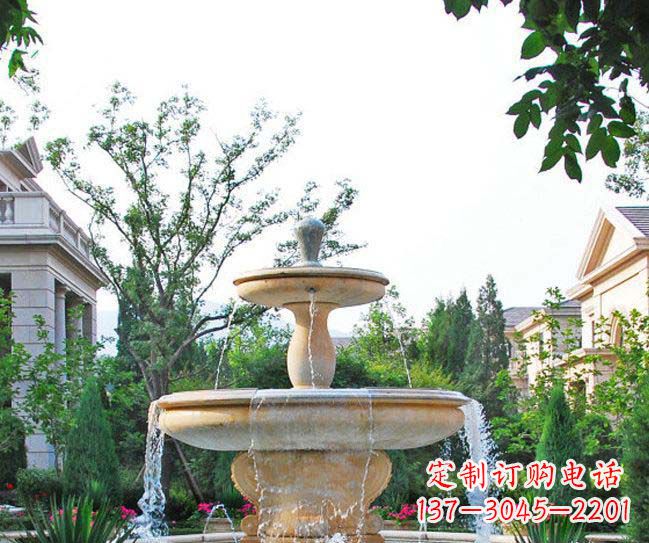 徐州别墅景观晚霞红喷泉石雕