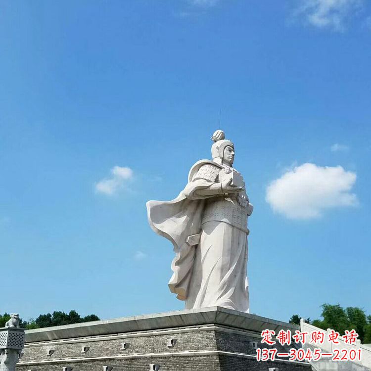 徐州兵仙韩信汉白玉石雕-景区古代著名将领军事家雕像