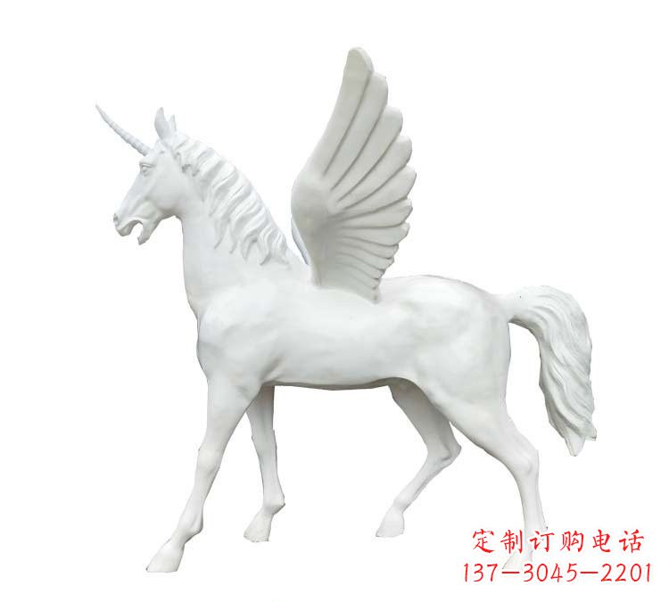 徐州玻璃钢白色飞马雕塑