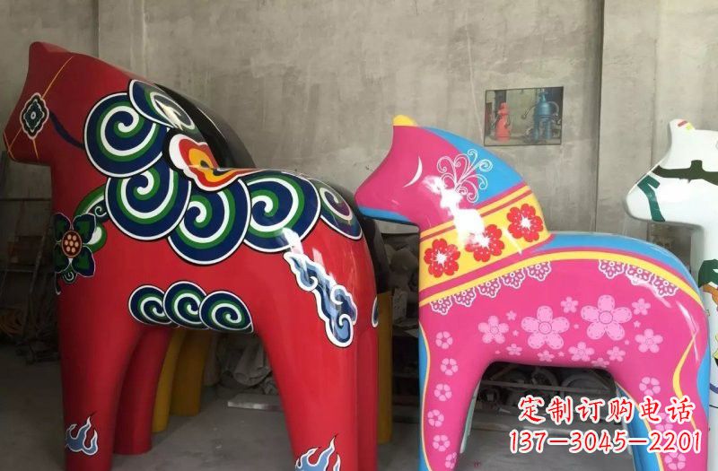 徐州玻璃钢彩绘抽象独角兽