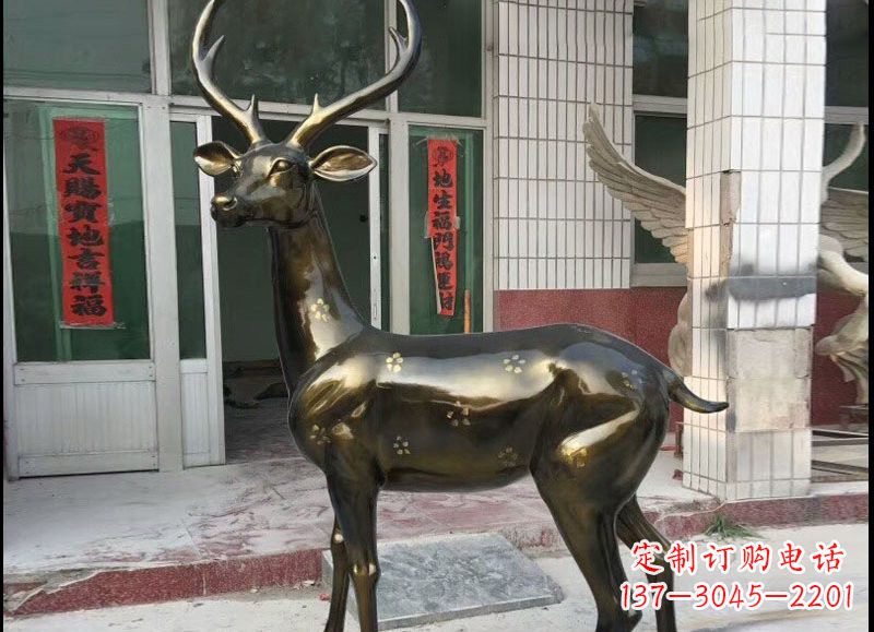 徐州玻璃钢仿铜梅花鹿