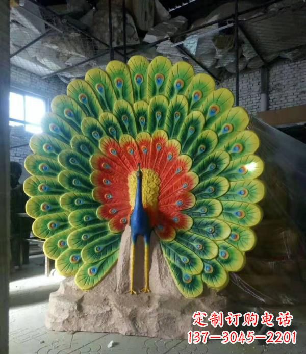 徐州玻璃钢仿真动物孔雀雕塑