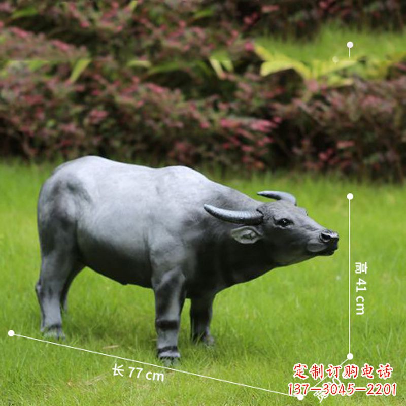 徐州玻璃钢仿真水牛-公园草坪动物雕塑摆件