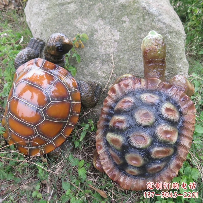 徐州玻璃钢仿真乌龟雕塑,园林陆龟海龟花园装饰摆件