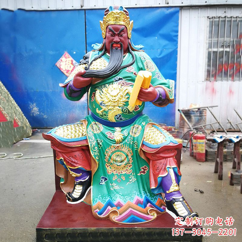 徐州关圣雕塑玻璃钢彩绘之美