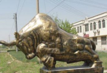 徐州黄铜斗牛雕像