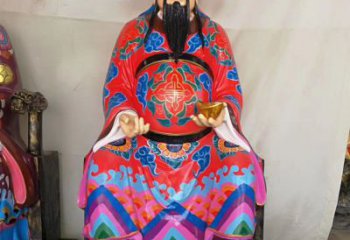 徐州玻璃钢彩绘文财神神像雕塑