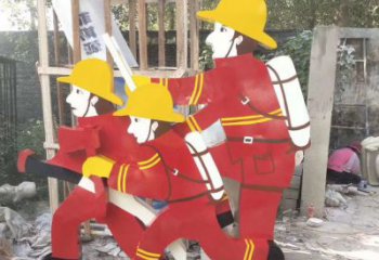 徐州玻璃钢消防员雕塑——精致的园林景观装饰