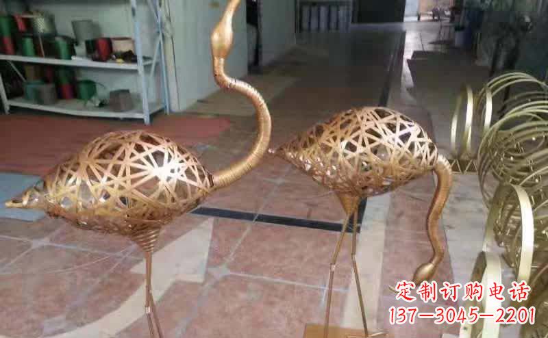 徐州不锈钢编制动物仙鹤雕塑