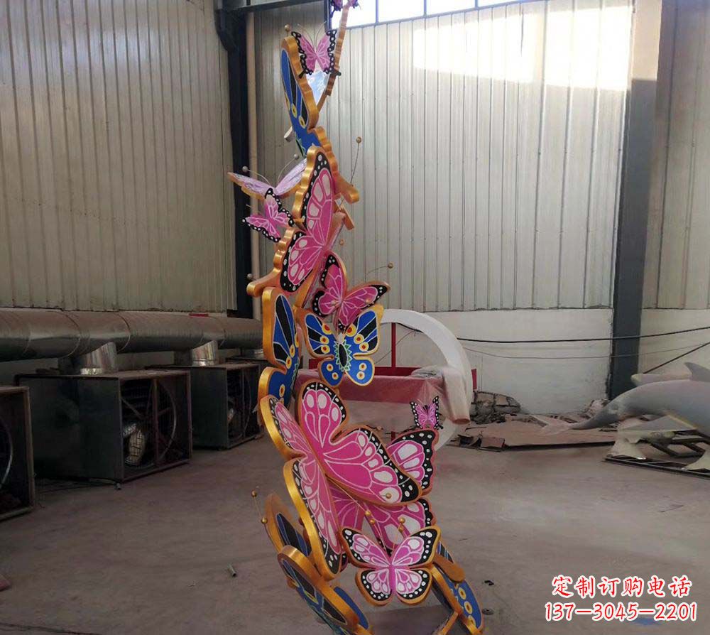 徐州不锈钢彩绘蝴蝶雕塑1