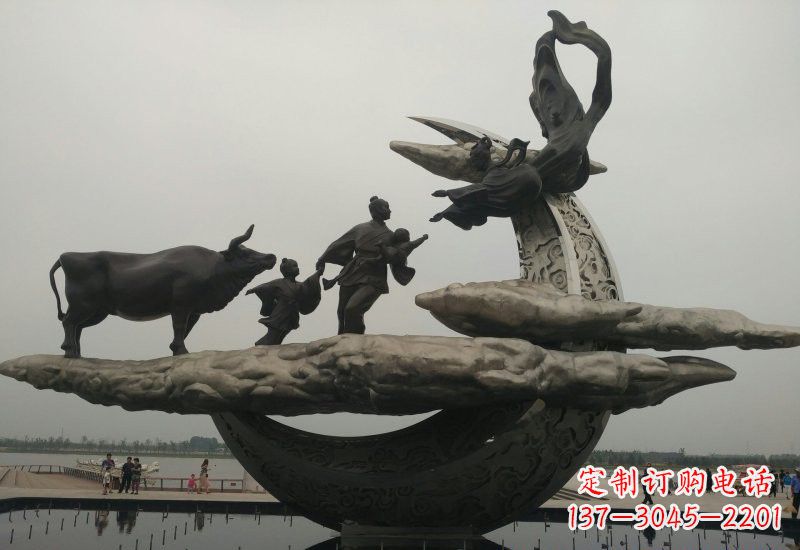 徐州不锈钢城市牛郎织女雕塑
