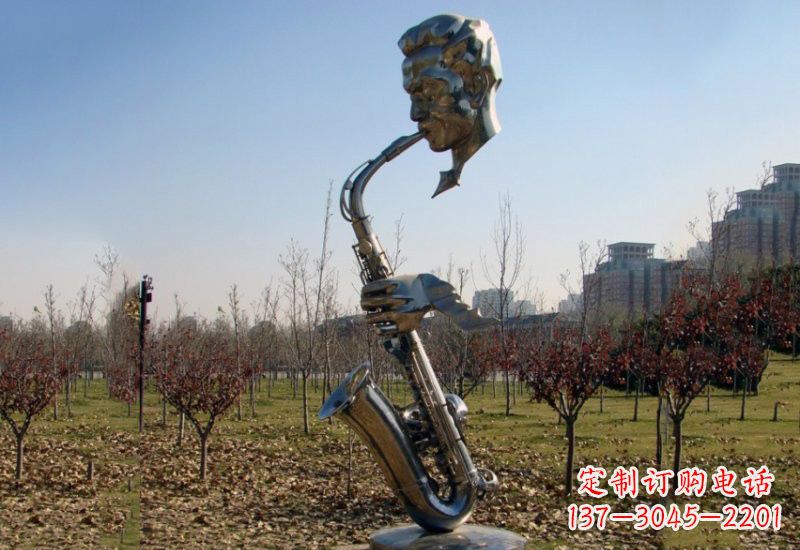 徐州不锈钢抽象吹萨克斯人物雕塑