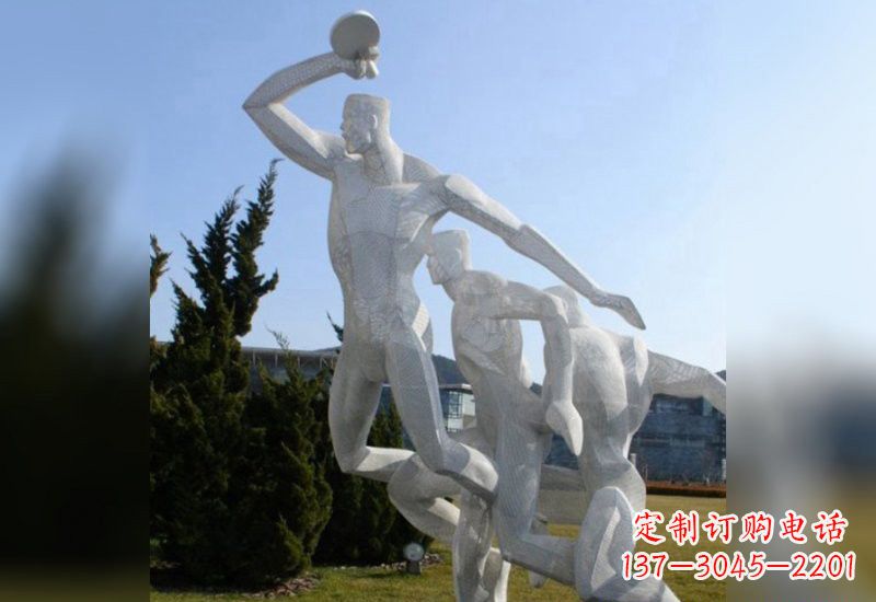 徐州不锈钢抽象打乒乓球人物雕塑