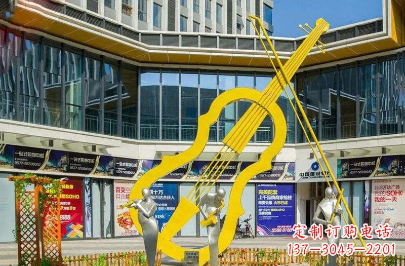 徐州不锈钢抽象大提琴雕塑