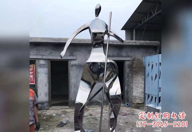 徐州不锈钢抽象大提琴人物雕塑
