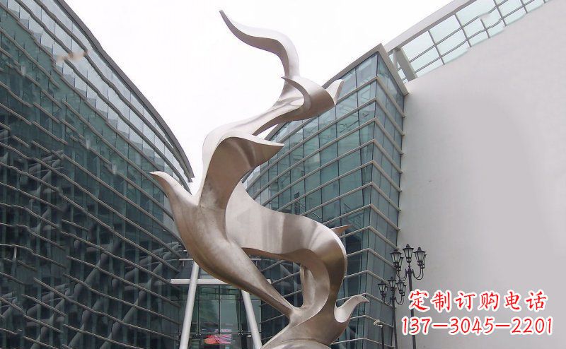徐州不锈钢抽象大雁鸽子雕塑