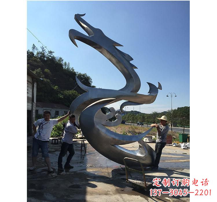 徐州不锈钢抽象动物龙雕塑