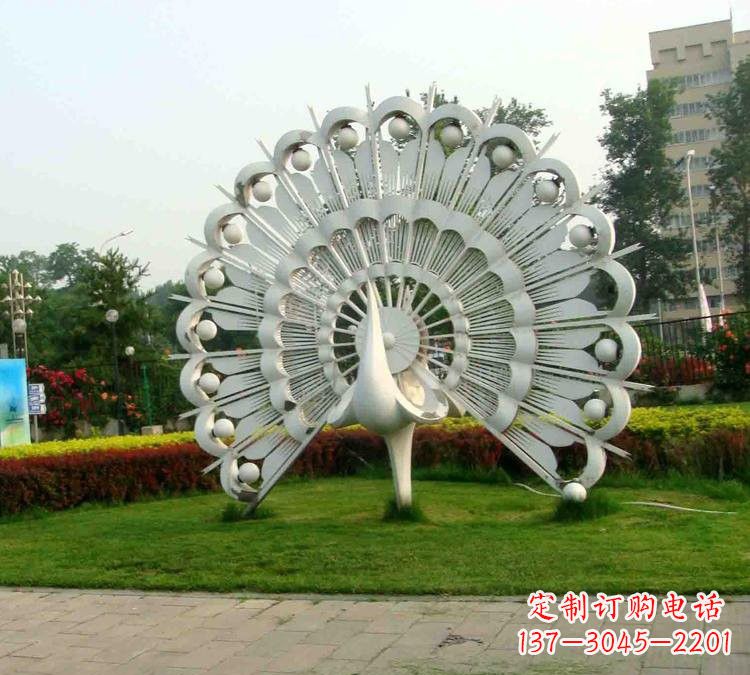徐州不锈钢抽象动物孔雀雕塑