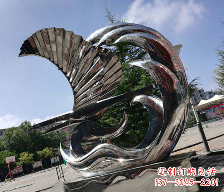 徐州不锈钢抽象帆船雕塑1