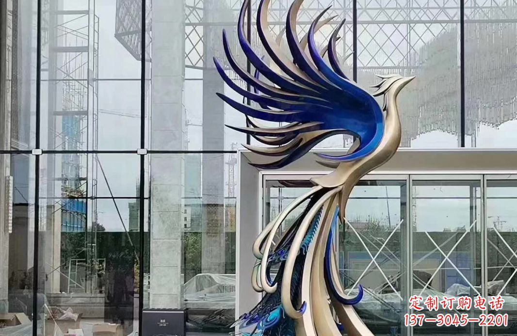 徐州不锈钢抽象飞翔凤凰雕塑