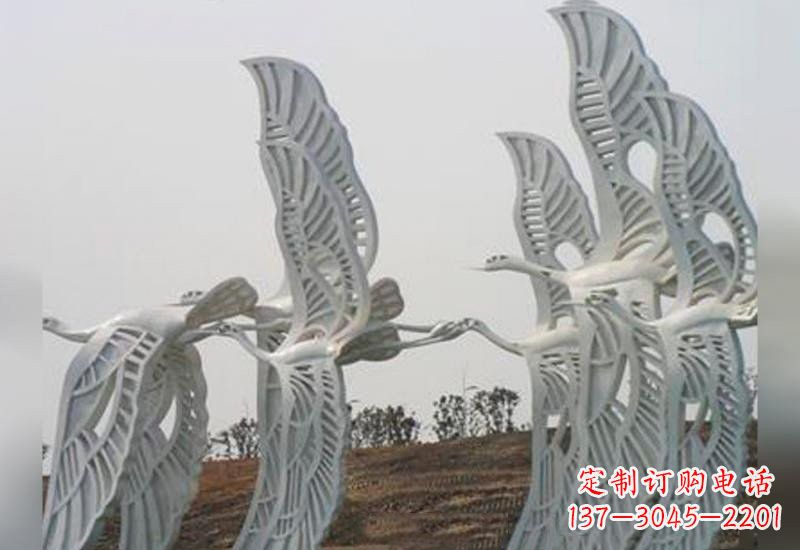 徐州不锈钢抽象飞翔的仙鹤雕塑