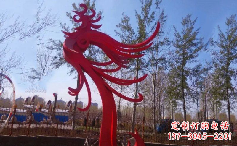 徐州不锈钢抽象凤凰雕塑 (2)