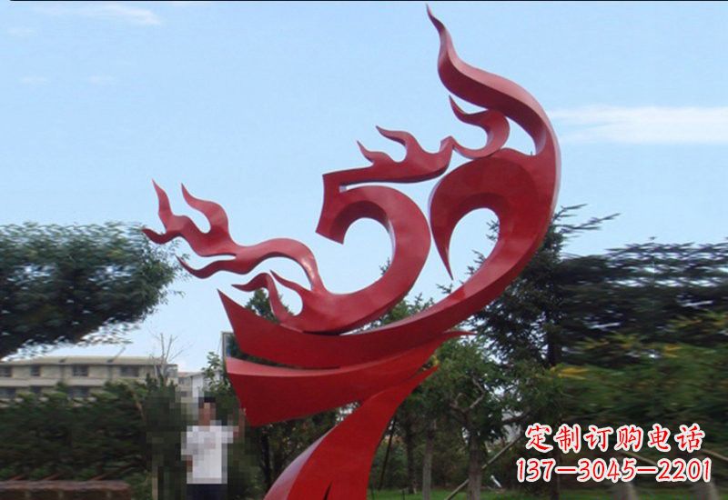 徐州不锈钢抽象凤凰涅槃景观雕塑