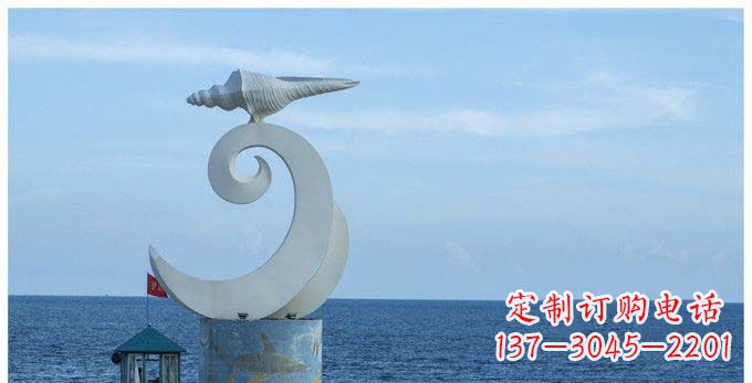 徐州不锈钢抽象海浪和海螺雕塑