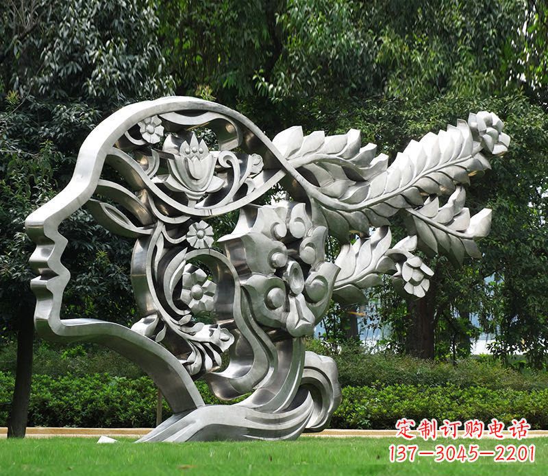 徐州不锈钢抽象美女雕塑1
