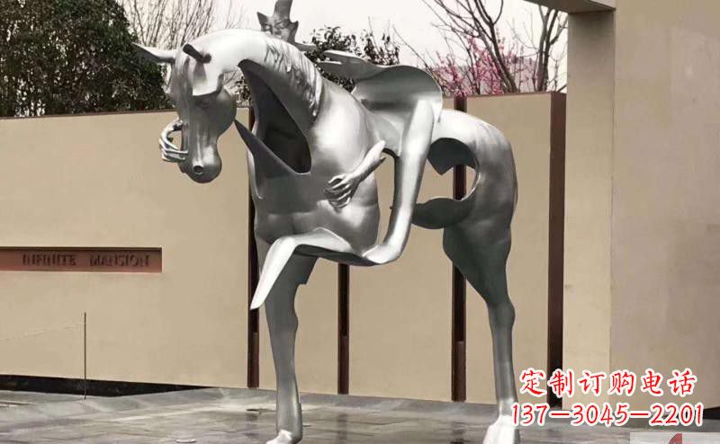 徐州不锈钢抽象人骑马雕塑