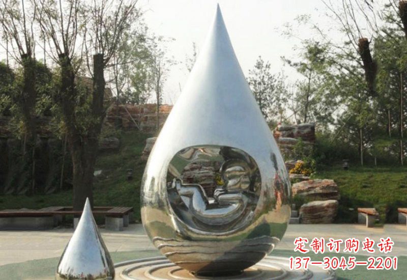 徐州不锈钢抽象生命之源水滴雕塑
