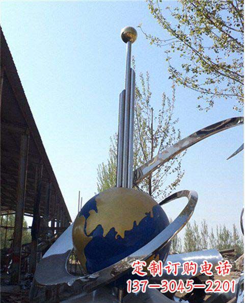 徐州不锈钢抽象书本地球雕塑
