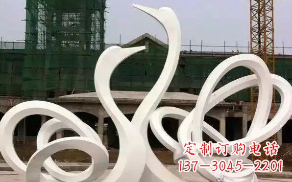 徐州不锈钢天鹅雕塑美丽而优雅