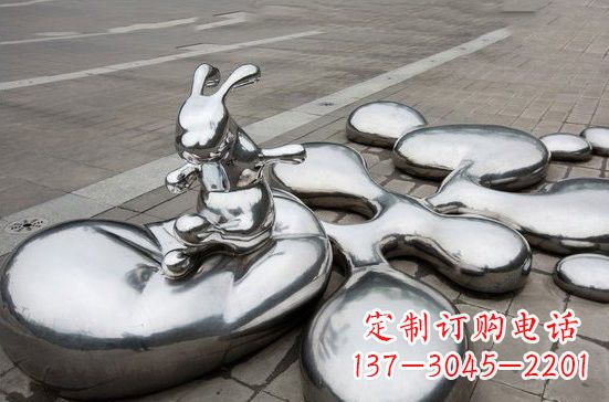 徐州不锈钢抽象兔子和水滴雕塑