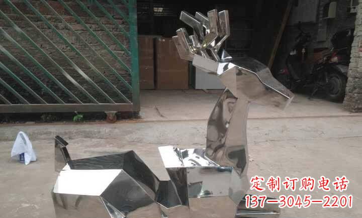 徐州不锈钢抽象小鹿雕塑 (2)